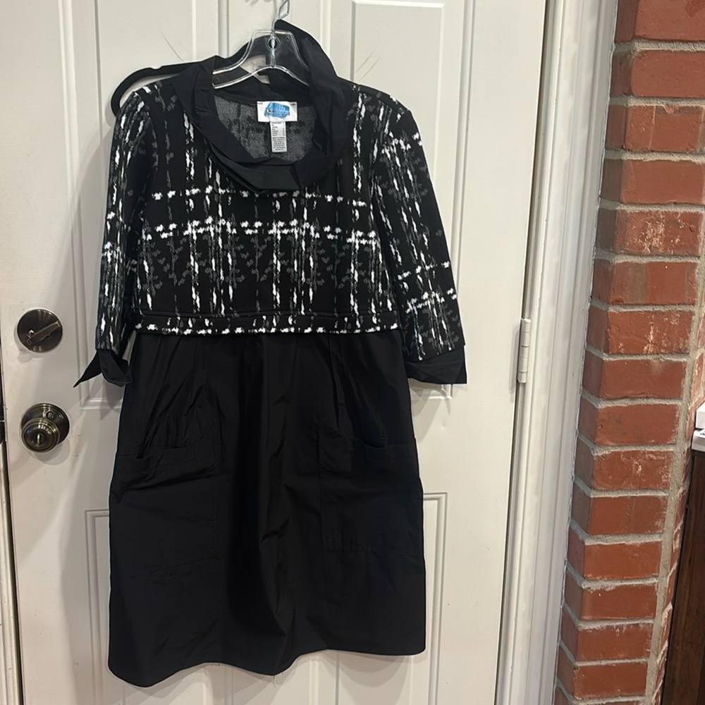 Joseph Ribkoff Blackett tweed top dress with solid black bottom